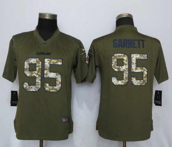 2017 NFL Women New Nike Cleveland Browns #95 Garrett Green Salute To Service Limited Jersey->women nfl jersey->Women Jersey
